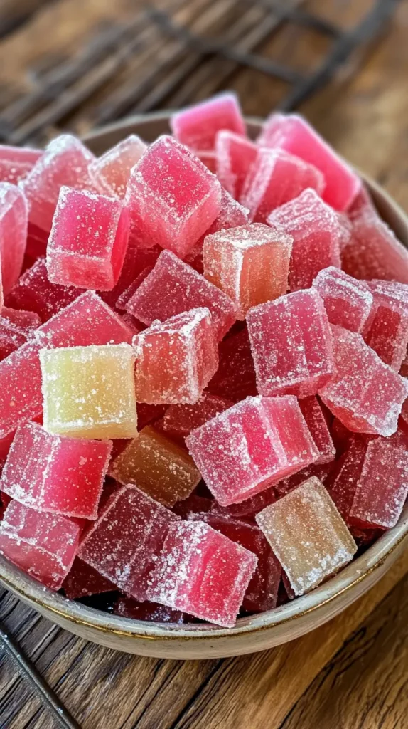 Vibrant red rhubarb stalks arranged on a wooden cutting board with a kitchen knife beside them.