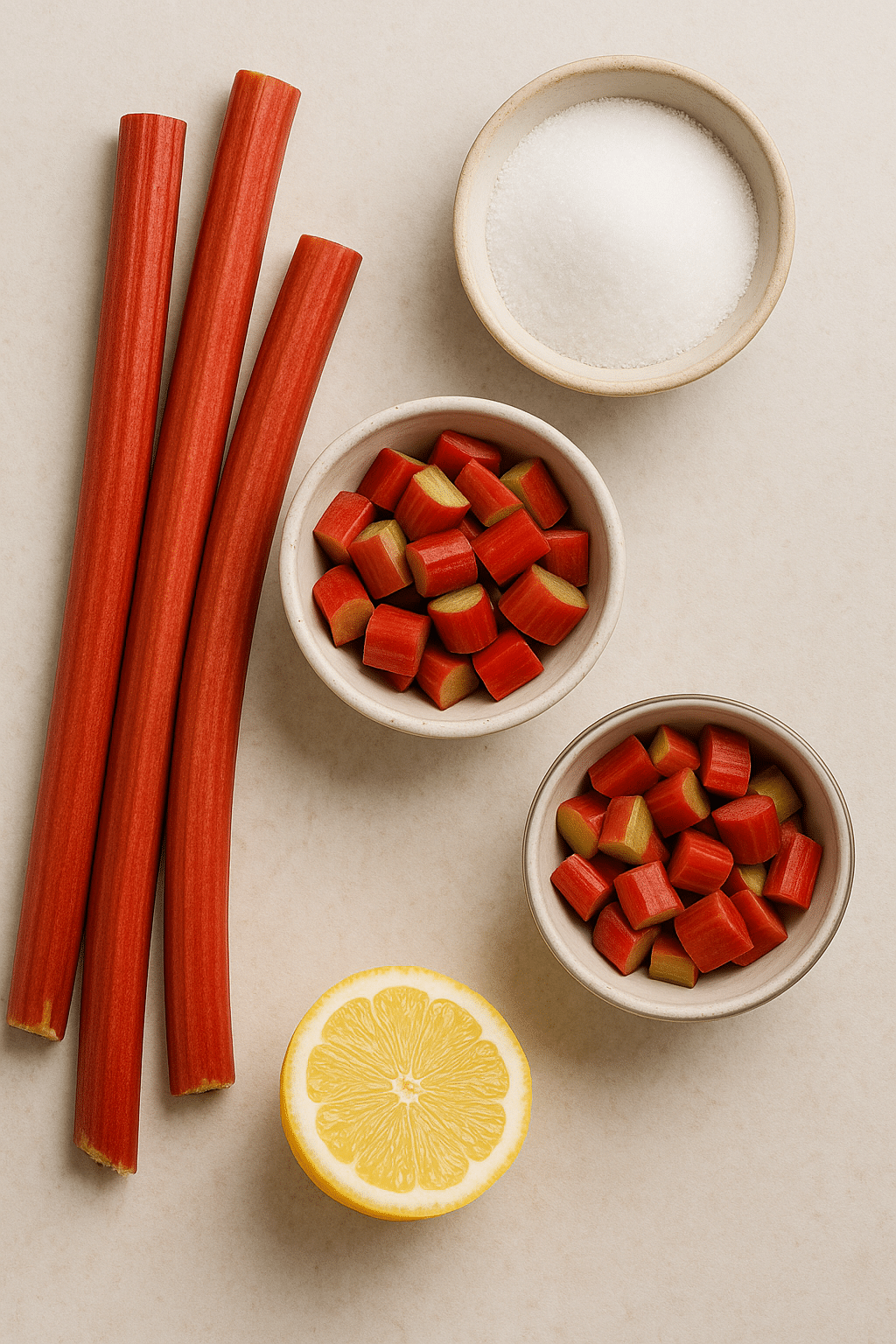ingredients for stewed rhubarb