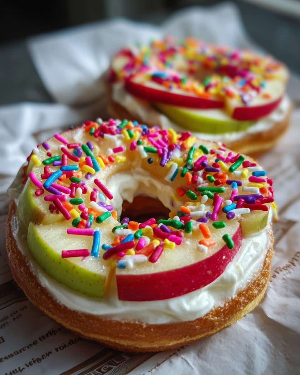 Apple "Donuts" with Yogurt and Sprinkles - detail 2