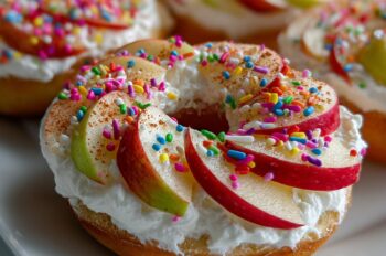 Apple "Donuts" with Yogurt and Sprinkles