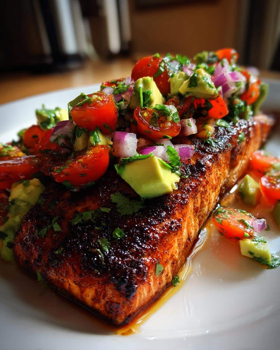 Blackened Salmon with Avocado Salsa - detail 2