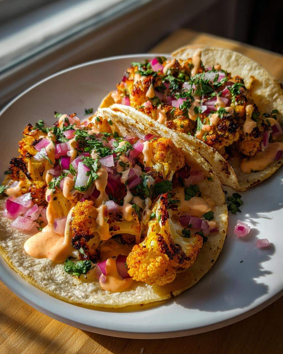 Cauliflower Tacos with Chipotle Cream - detail 1