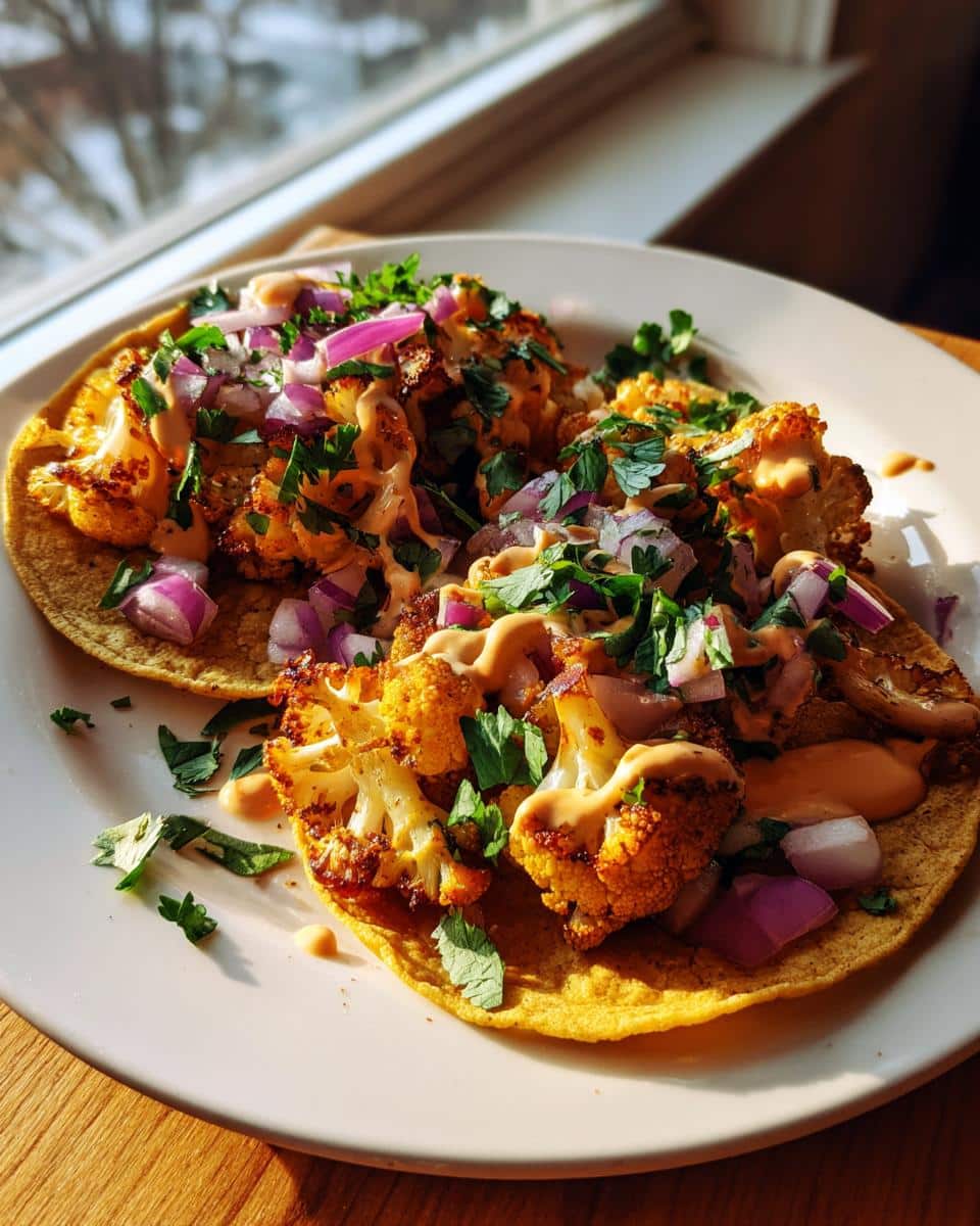 Cauliflower Tacos with Chipotle Cream - detail 2