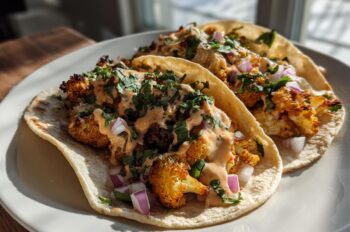 Cauliflower Tacos with Chipotle Cream