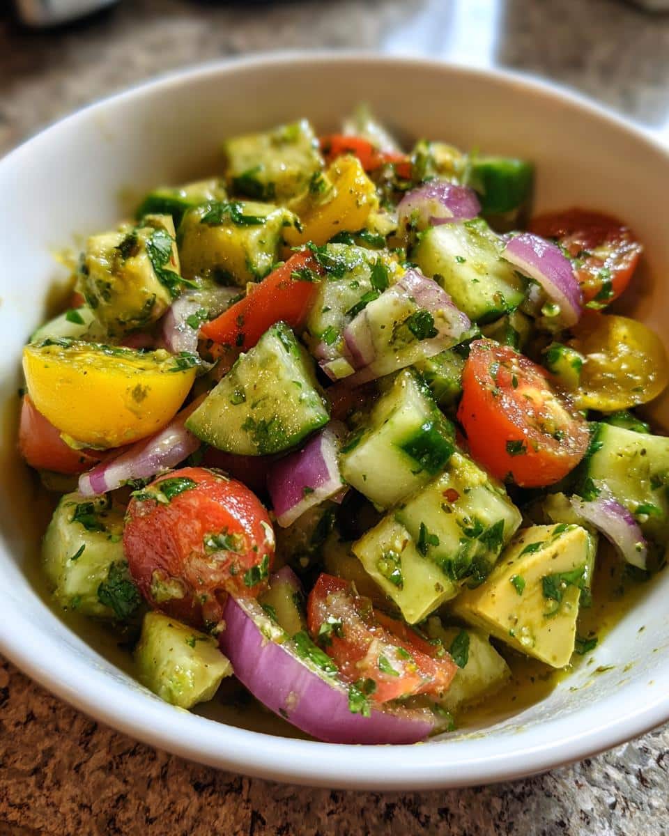 Cucumber Tomato Avocado Salad - detail 1
