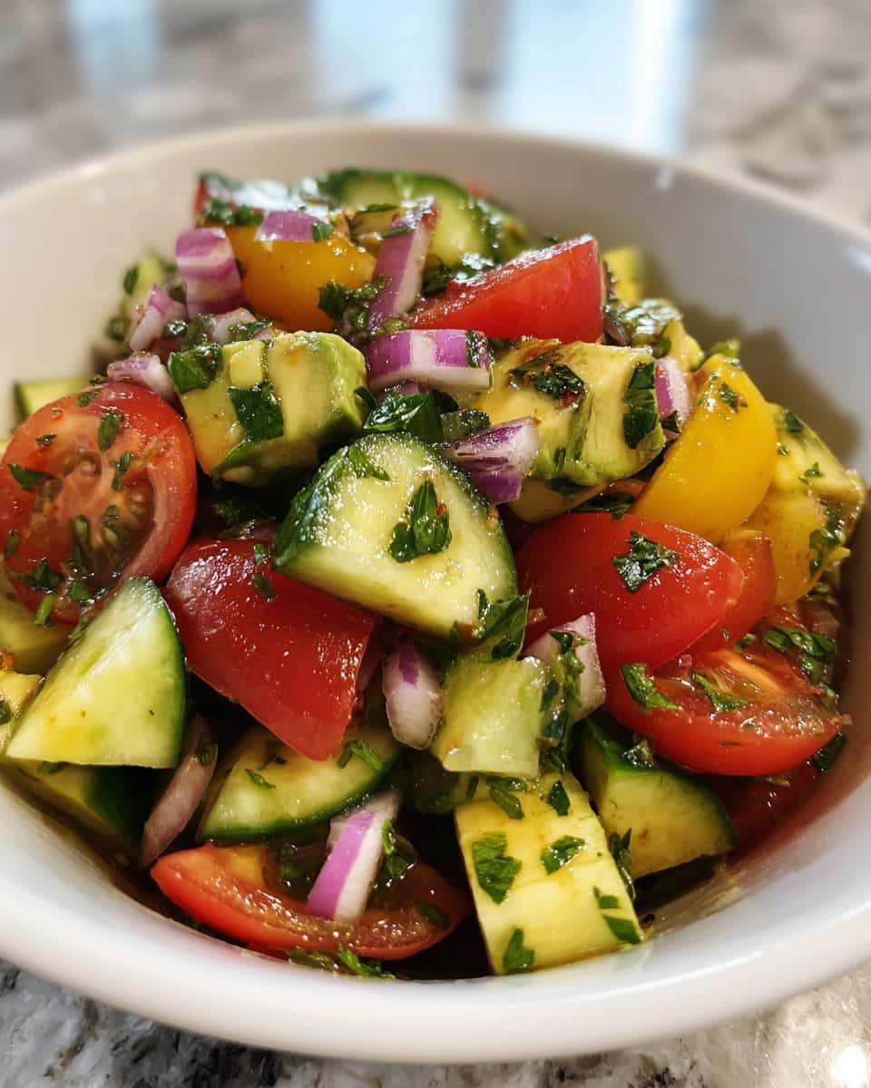 Cucumber Tomato Avocado Salad - detail 2