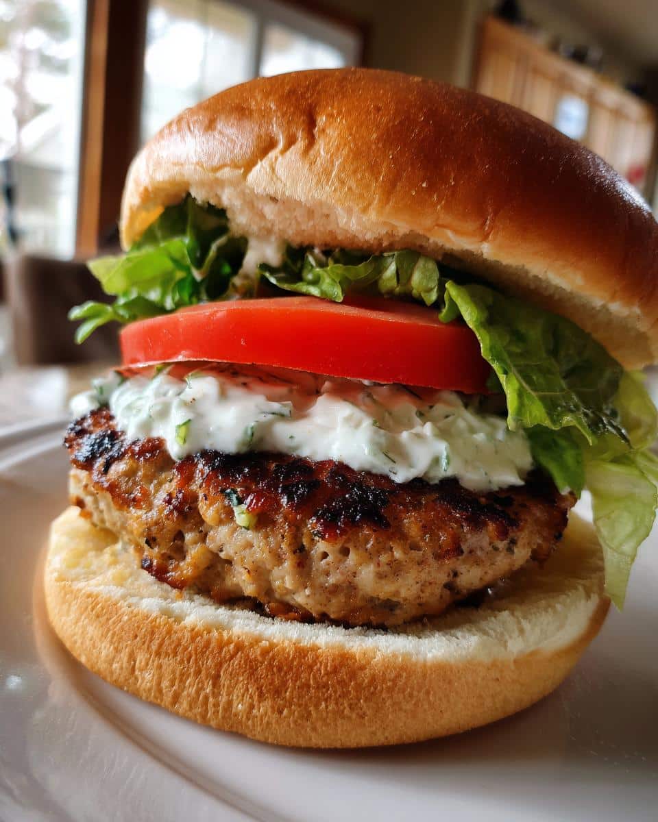 Greek Turkey Burgers with Tzatziki Sauce - detail 1