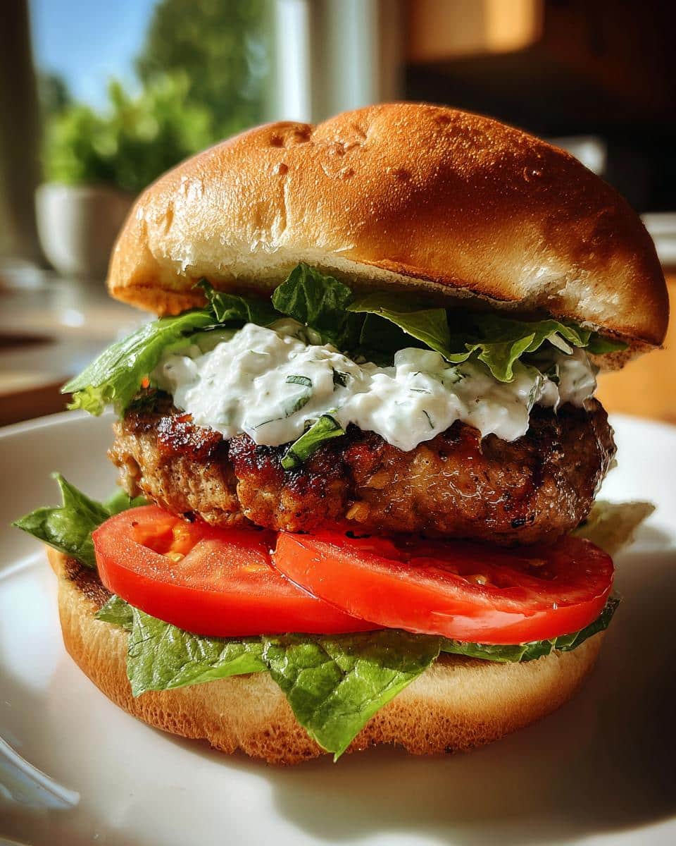 Greek Turkey Burgers with Tzatziki Sauce - detail 2