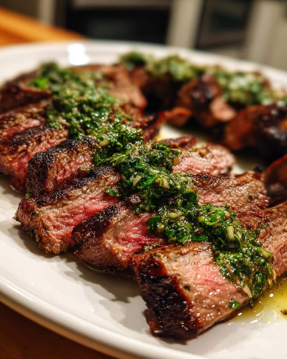 Grilled flank Steak with Chimichurri - detail 2