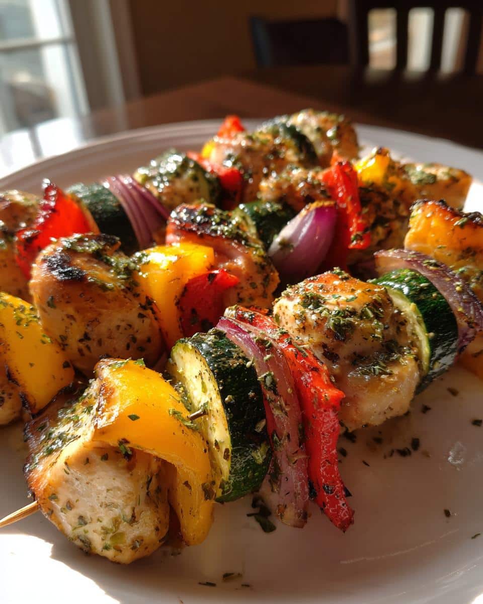 Lemon Herb Grilled Chicken & Veggie Skewers - detail 1
