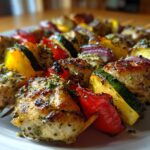 Lemon Herb Grilled Chicken & Veggie Skewers
