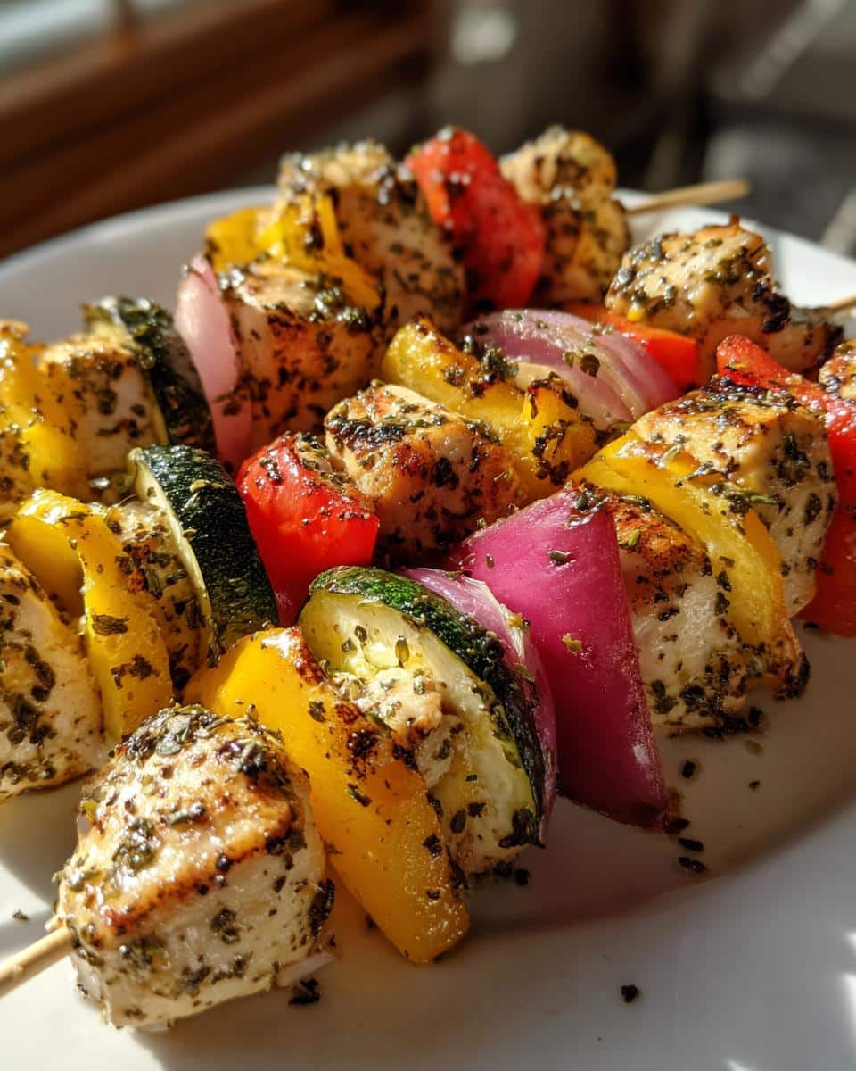 Lemon Herb Grilled Chicken & Veggie Skewers - detail 2