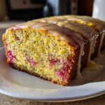 Lemon Poppy Seed Rhubarb Loaf with Citrus Glaze