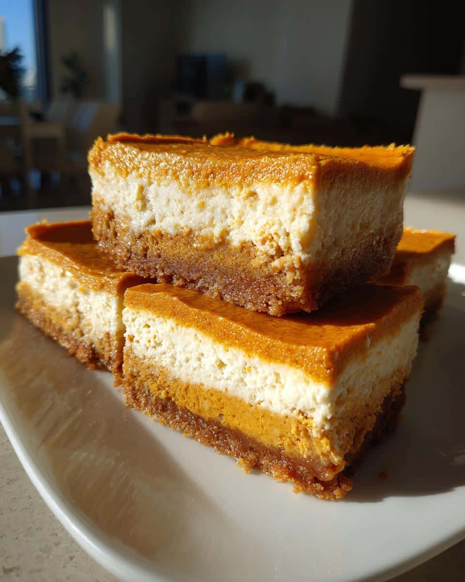 No-Bake Pumpkin Cheesecake Bars - detail 1