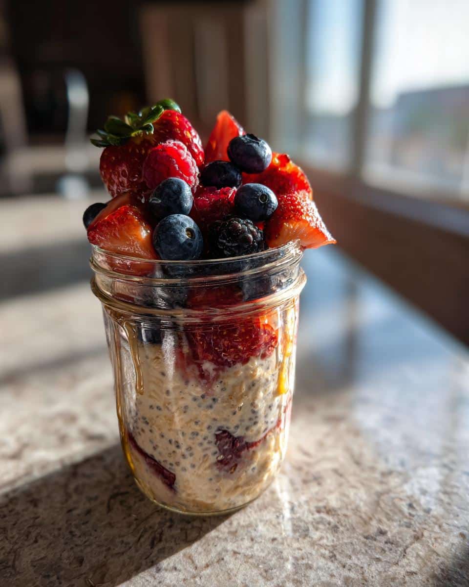 Overnight Oats with Chia Seeds & Berries - detail 2