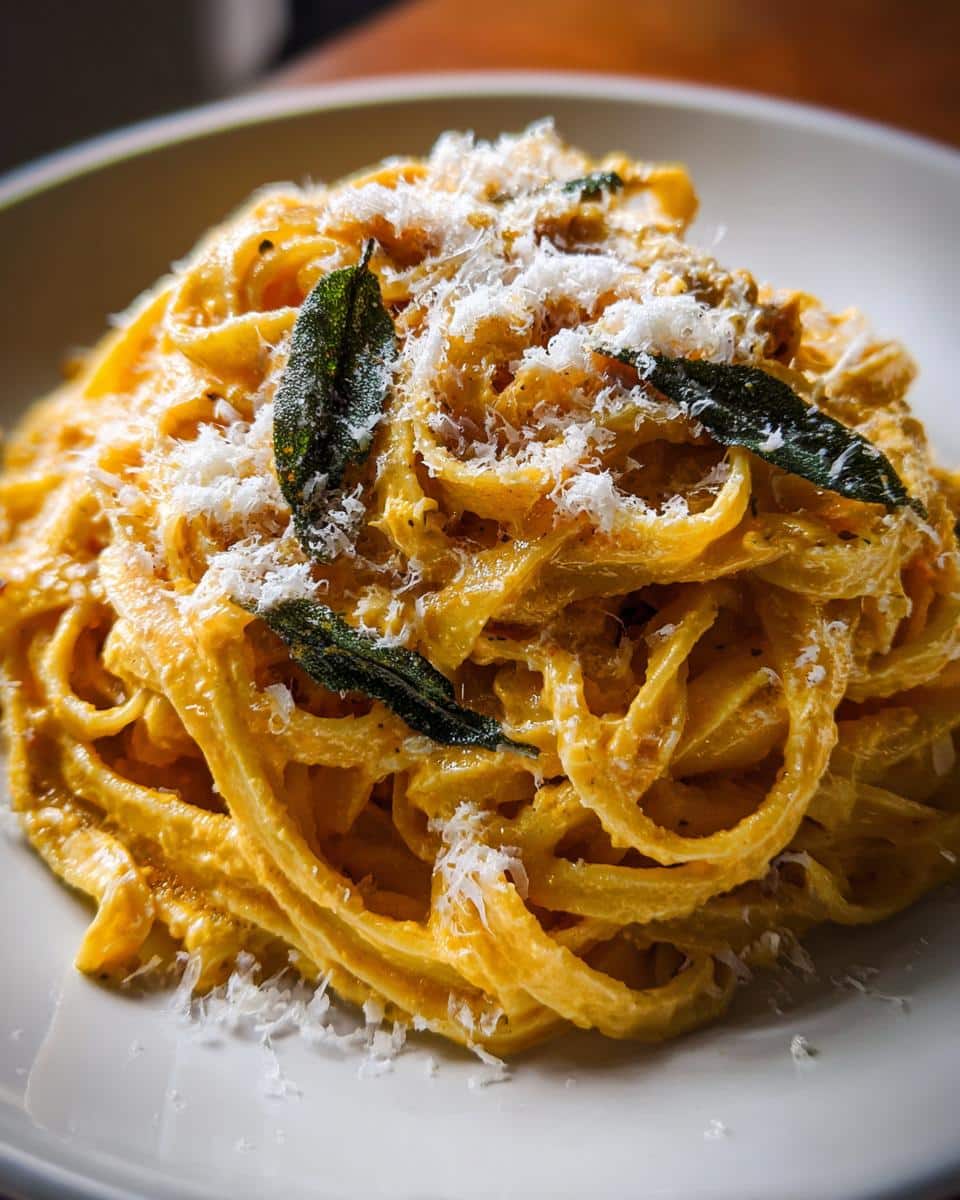 Pumpkin Pasta with Sage Butter Sauce - detail 1