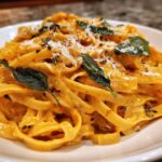 Pumpkin Pasta with Sage Butter Sauce