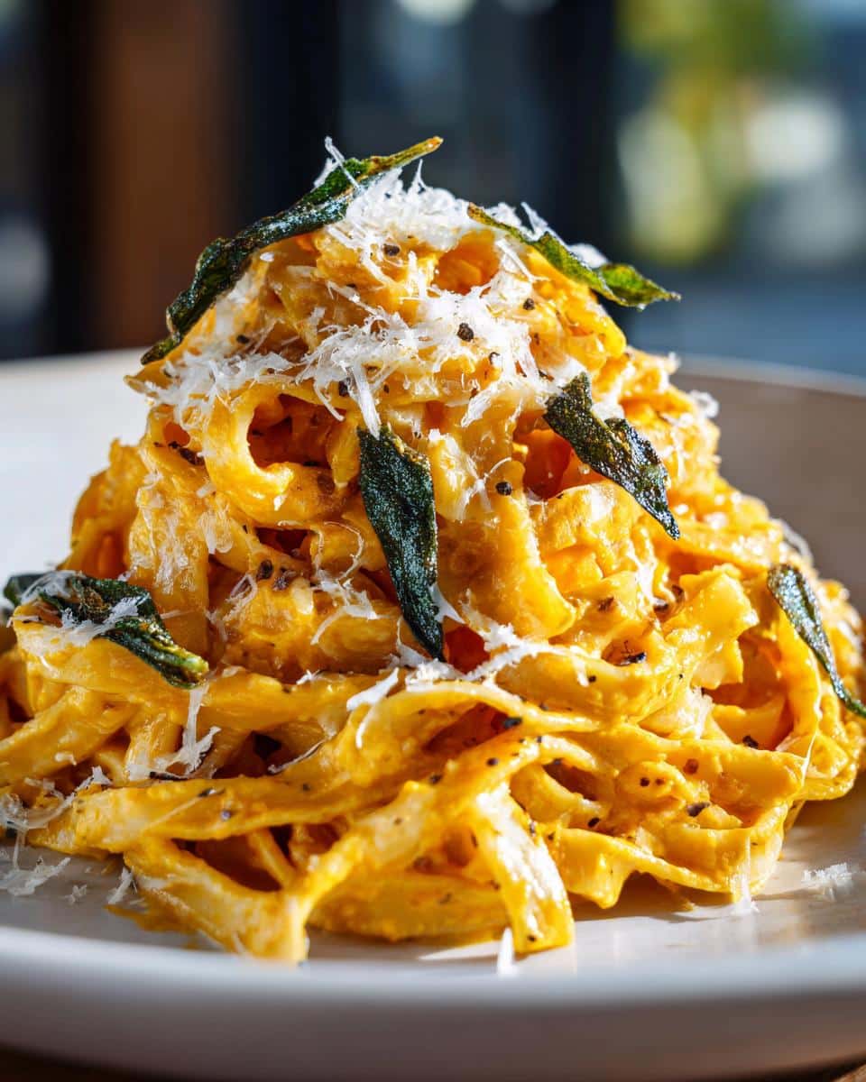 Pumpkin Pasta with Sage Butter Sauce - detail 2