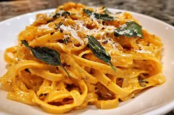 Pumpkin Pasta with Sage Butter Sauce