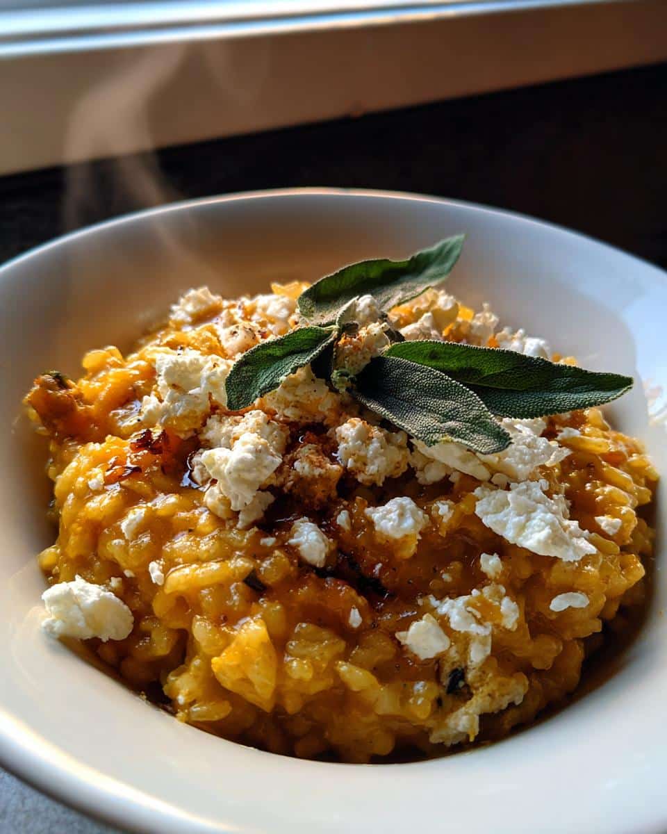 Pumpkin Risotto with Goat Cheese & Sage - detail 1