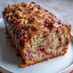 Rhubarb Maple Walnut Loaf with Maple Glaze