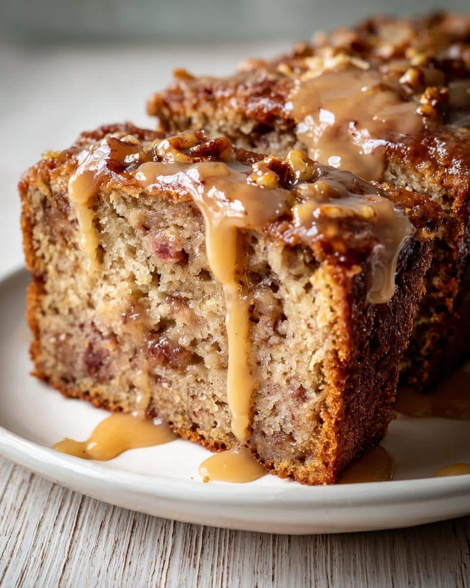 Rhubarb Maple Walnut Loaf with Maple Glaze - detail 2