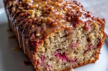 Rhubarb Maple Walnut Loaf with Maple Glaze