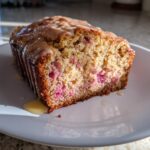 Rhubarb Vanilla Bean Loaf with Honey Glaze