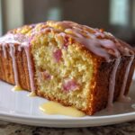 Rhubarb Yogurt Loaf with Lavender Lemon Glaze