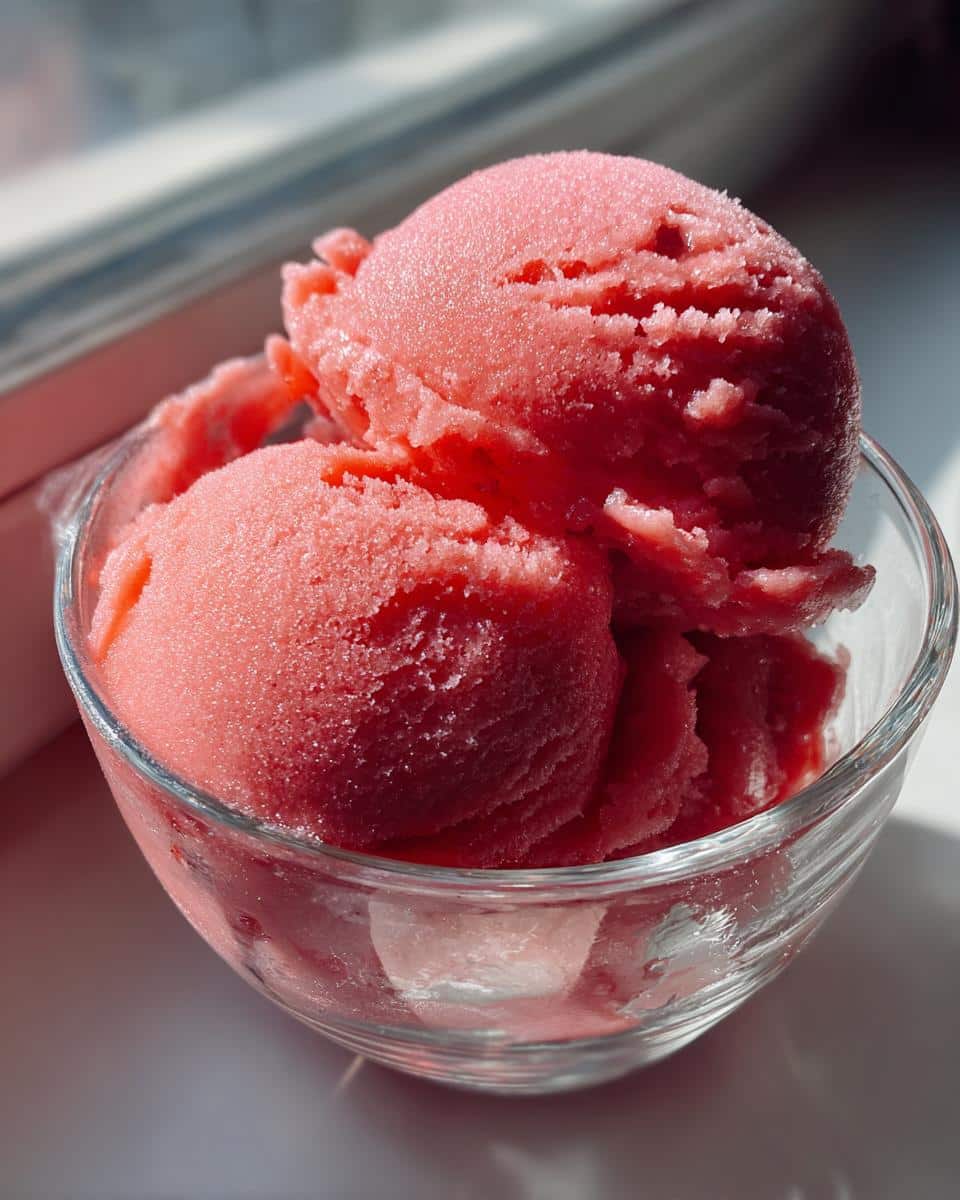 Rhubarb sorbet - detail 3