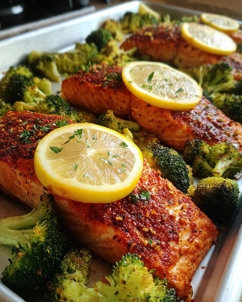 Sheet Pan Salmon and Broccoli - detail 1