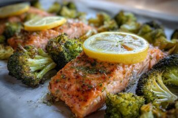 Sheet Pan Salmon and Broccoli