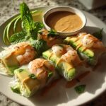 Shrimp and Avocado Summer Rolls with Peanut Sauce