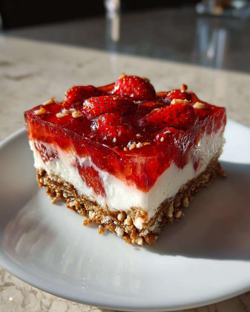 Strawberry Pretzel Salad - detail 1