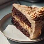 Chocolate Brown Sugar Butter Cake with Spiced Pumpkin Frosting