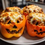 Jack-o'-Lantern Stuffed Peppers
