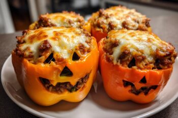 Jack-o'-Lantern Stuffed Peppers