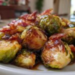 Roasted Brussels Sprouts with Bacon and Balsamic Glaze