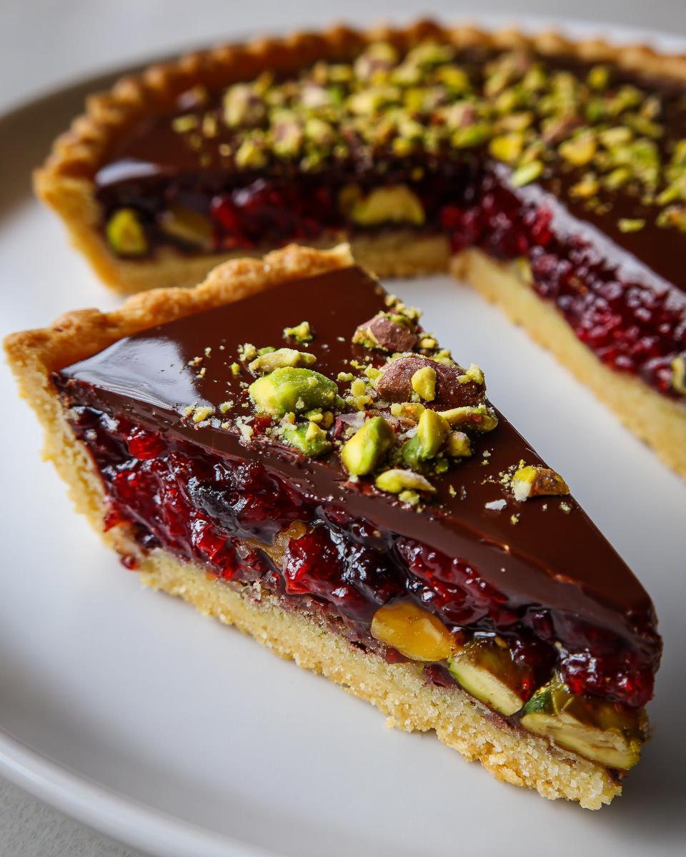 The Secret Flavor Combination: Cranberry, Pistachio, and Orange Chocolate Tart - detail 2