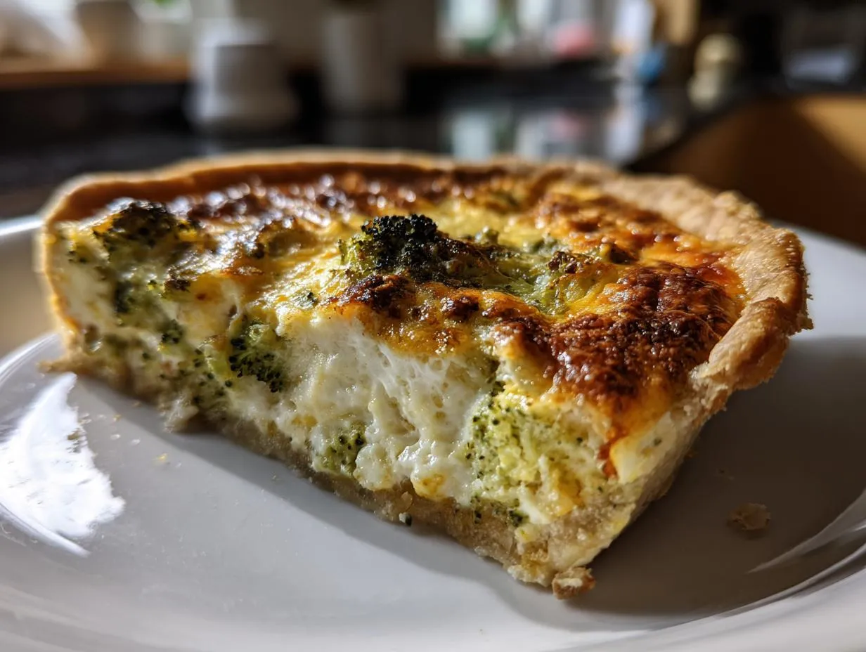 Broccoli Cheddar Quiche (egg-free version optional)