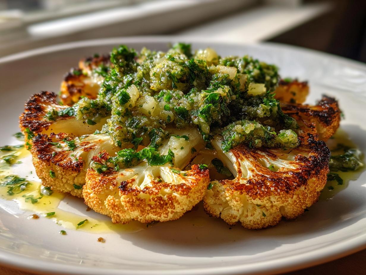 Cauliflower Steaks with Lemon Salsa Verde