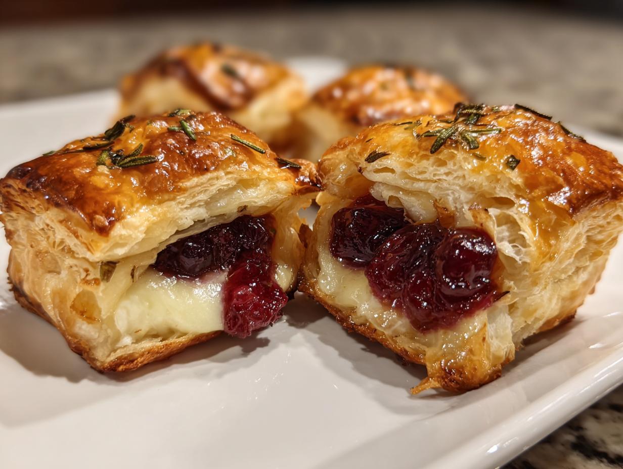 Cranberry Brie Bites (Easy Appetizer) - HIDDEN RECIPE