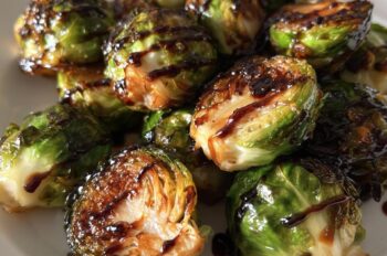Crispy Air Fryer Brussels Sprouts with Balsamic Glaze (Thanksgiving Side Dish) - HIDDEN RECIPE