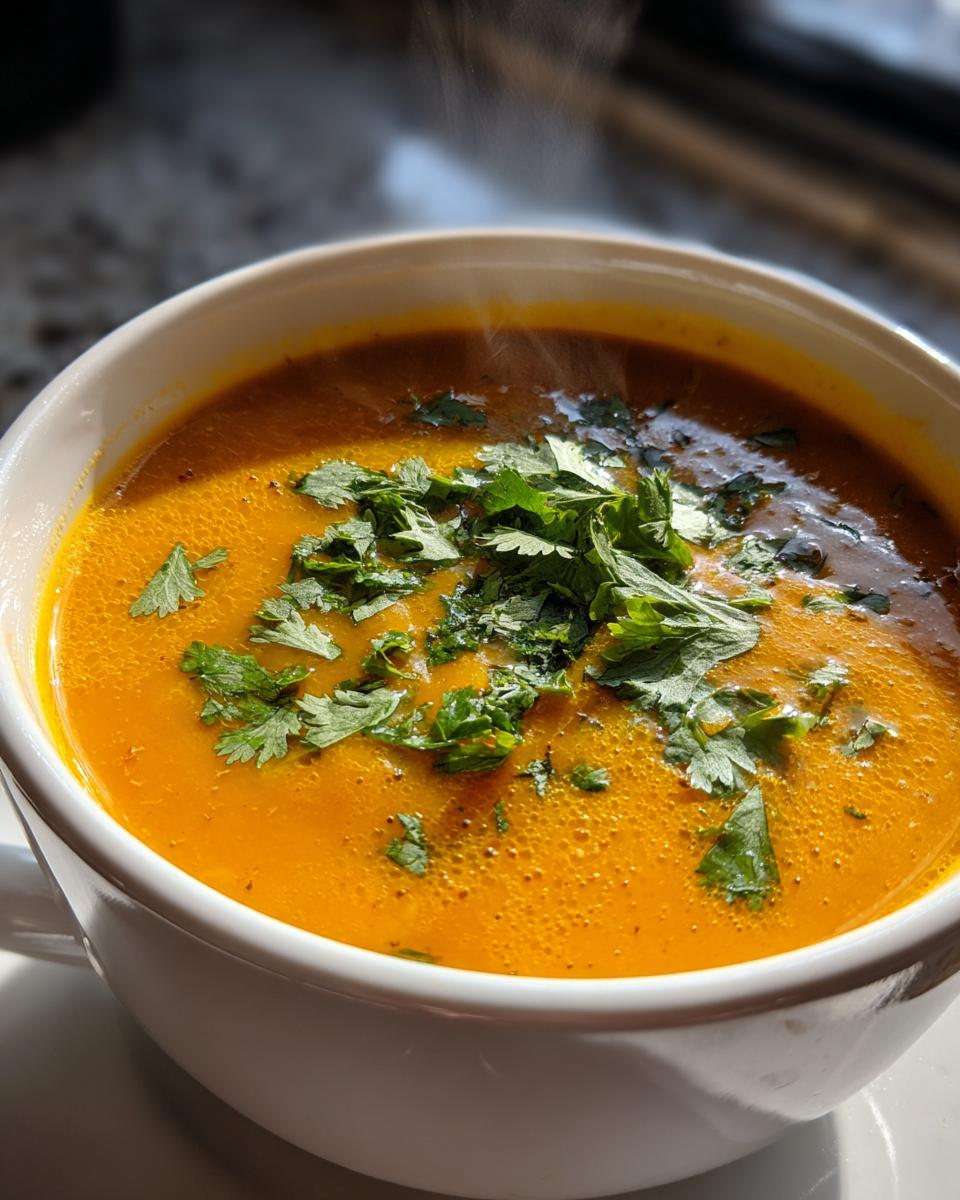 Curried Pumpkin & Red Lentil Soup (Vegetarian) - HIDDEN RECIPE - detail 1