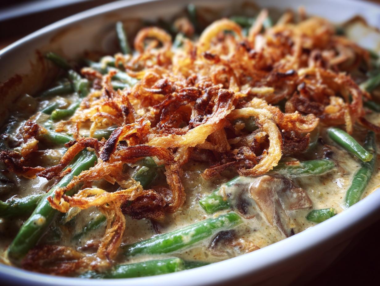 Green Bean Casserole (Homemade Mushroom Sauce) - HIDDEN RECIPE