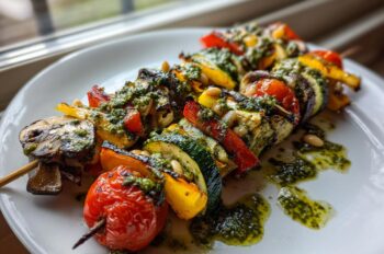 Grilled Vegetables with Cannellini Beans & Vegan Pesto