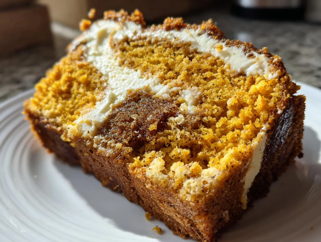 Pumpkin Bread with Cream Cheese Swirl - HIDDEN RECIPE