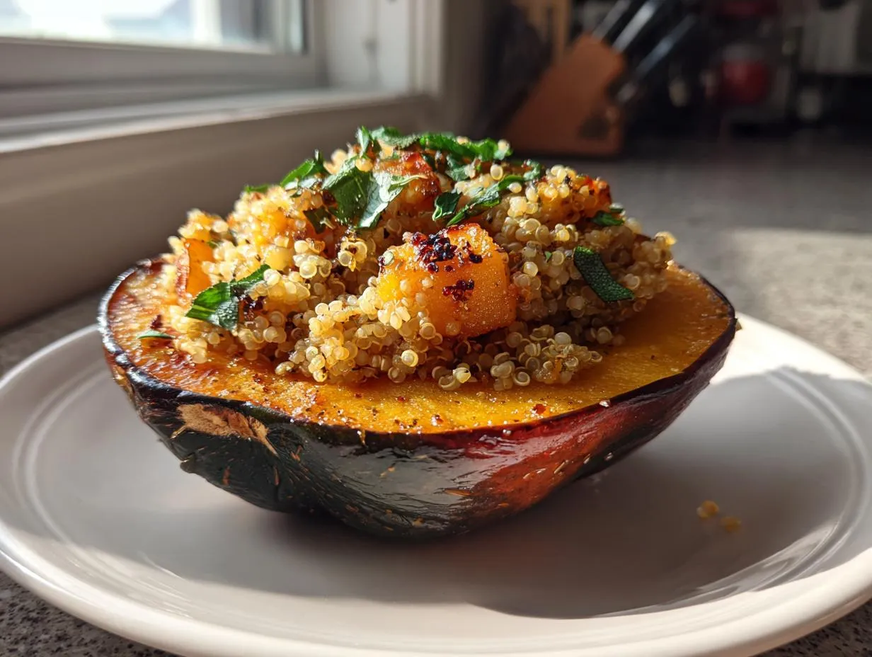 Quinoa, Apple & Sage Stuffed Acorn Squash