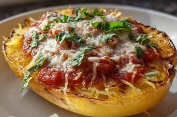 Spaghetti Squash with Marinara (Healthy Dinner) - HIDDEN RECIPE
