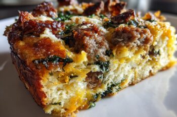 Strata with Sausage and Greens